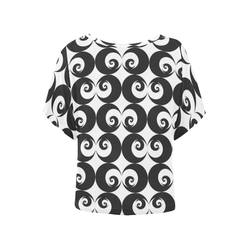 Fibonacci rose pattern 6 Women's Batwing-Sleeved Blouse T shirt (Model T44)