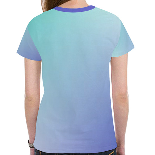 Aqua Blue Tie Dye New All Over Print T-shirt for Women (Model T45)