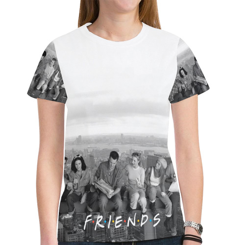 Friends B/W New All Over Print T-shirt for Women (Model T45)