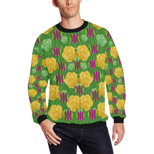 lroses dancing on  tulip fields forever All Over Print Crewneck Sweatshirt for Men (Model H18)