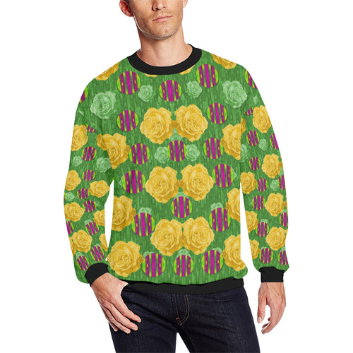 lroses dancing on  tulip fields forever Men's Oversized Fleece Crew Sweatshirt (Model H18)