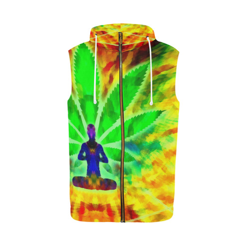 CosmicSpiral 35 Sleeveless Hoodie All Over Print Sleeveless Zip Up Hoodie for Men (Model H16)