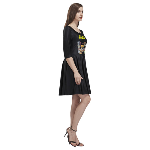 Pug Wars Tethys Half-Sleeve Skater Dress(Model D20)