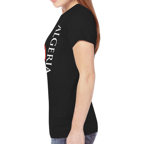 Algeria Ladies Classic Flag Tee 2.0 (Black) New All Over Print T-shirt for Women (Model T45)