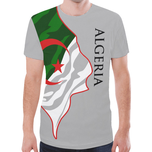 Algeria Men's Classic Flag Tee 2.0 (Gray) New All Over Print T-shirt for Men (Model T45)