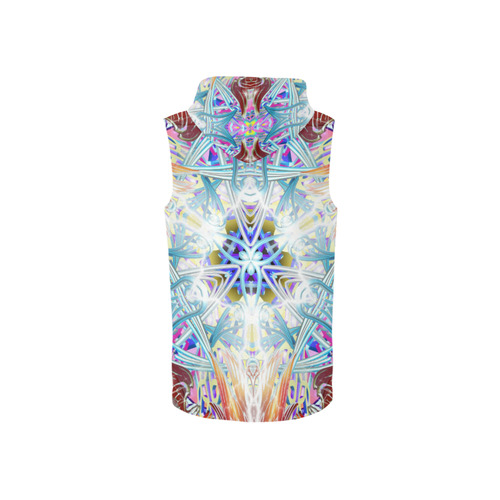 Temple of the Lion All Over Print Sleeveless Zip Up Hoodie for Women (Model H16)