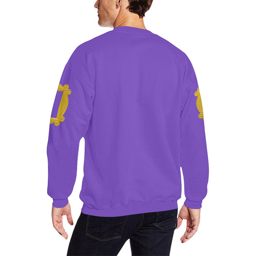 Purple Friends Men's Oversized Fleece Crew Sweatshirt (Model H18)