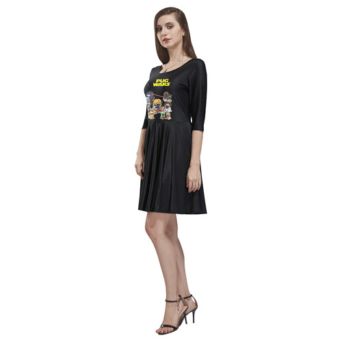 Pug Wars Tethys Half-Sleeve Skater Dress(Model D20)