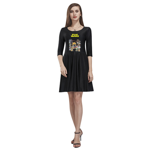 Pug Wars Tethys Half-Sleeve Skater Dress(Model D20)