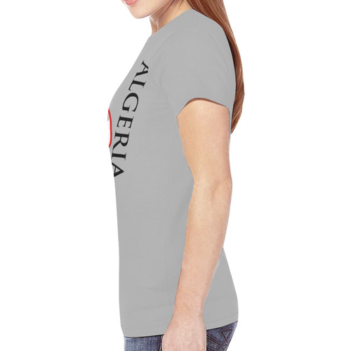 Algeria Ladies Classic Flag Tee 2.0 (Gray) New All Over Print T-shirt for Women (Model T45)