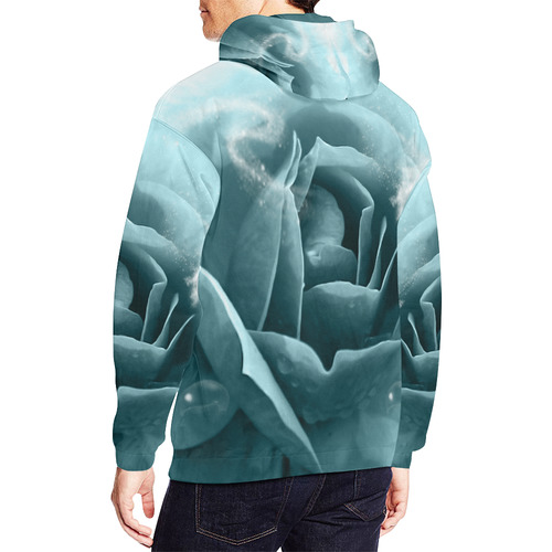 The blue rose All Over Print Hoodie for Men/Large Size (USA Size) (Model H13)