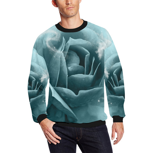 The blue rose All Over Print Crewneck Sweatshirt for Men/Large (Model H18)