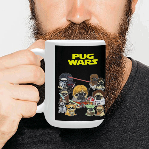 Pug Wars Custom Ceramic Mug (15OZ)