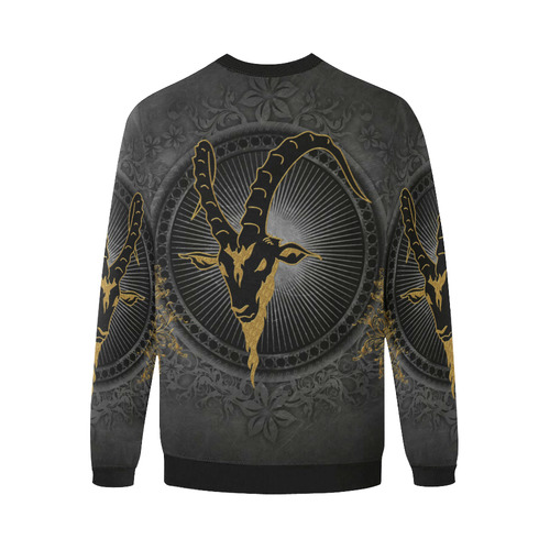 Billy-goat in black and gold Men's Oversized Fleece Crew Sweatshirt (Model H18)
