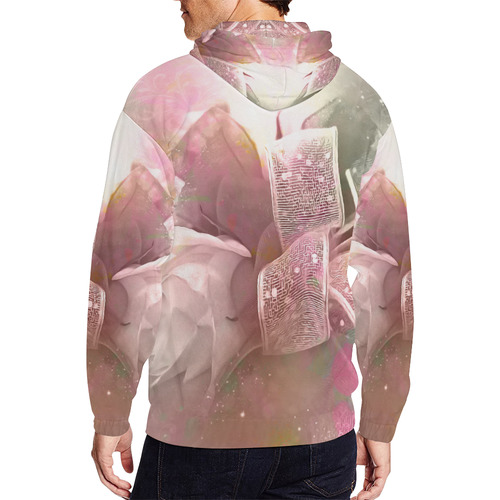 Beautiful soft roses All Over Print Full Zip Hoodie for Men/Large Size (Model H14)