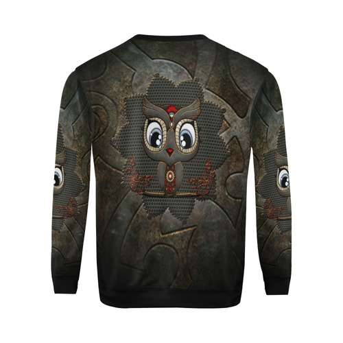 Funny steampunk owl All Over Print Crewneck Sweatshirt for Men (Model H18)