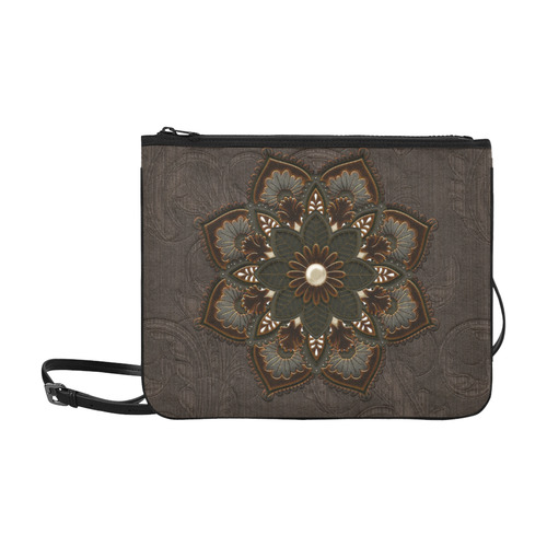 Awesome steampunk mandala Slim Clutch Bag (Model 1668)