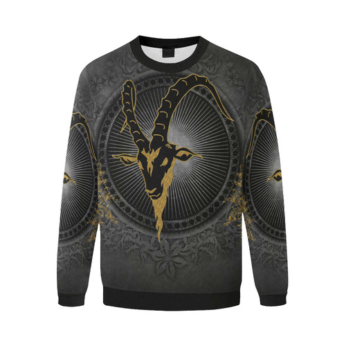 Billy-goat in black and gold Men's Oversized Fleece Crew Sweatshirt (Model H18)