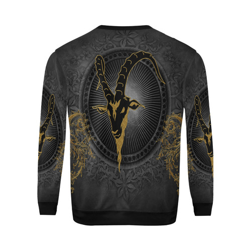 Billy-goat in black and gold All Over Print Crewneck Sweatshirt for Men/Large (Model H18)