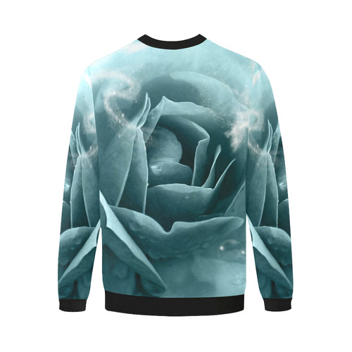 The blue rose Men's Oversized Fleece Crew Sweatshirt (Model H18)