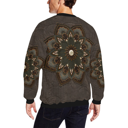 Awesome steampunk mandala All Over Print Crewneck Sweatshirt for Men/Large (Model H18)
