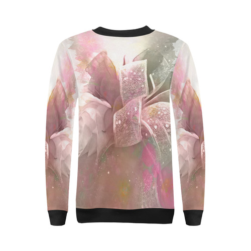 Beautiful soft roses All Over Print Crewneck Sweatshirt for Women (Model H18)