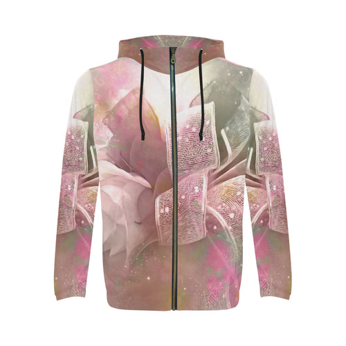 Beautiful soft roses All Over Print Full Zip Hoodie for Men/Large Size (Model H14)