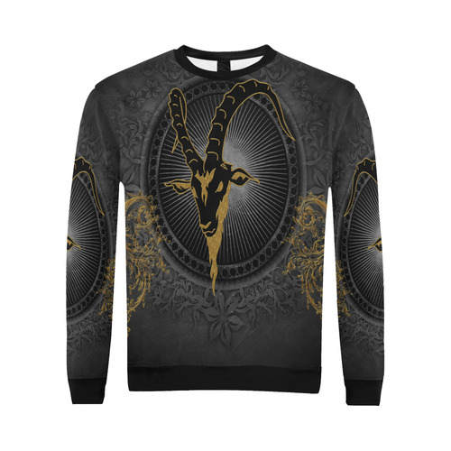 Billy-goat in black and gold All Over Print Crewneck Sweatshirt for Men/Large (Model H18)