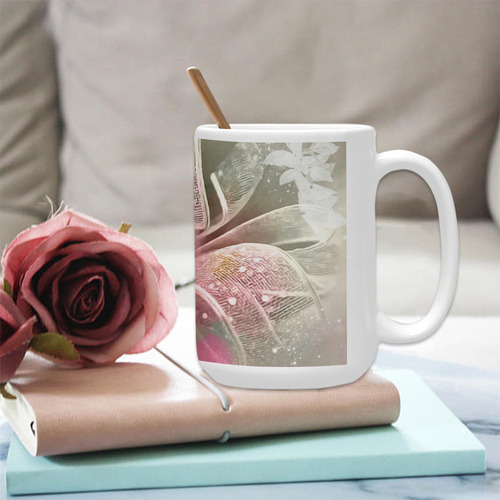 Beautiful soft roses Custom Ceramic Mug (15OZ)