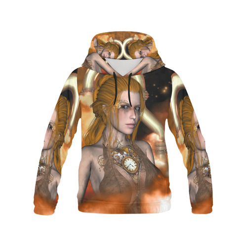 Steampunk women All Over Print Hoodie for Men/Large Size (USA Size) (Model H13)