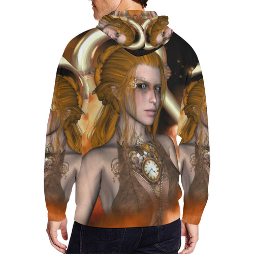 Steampunk women All Over Print Full Zip Hoodie for Men/Large Size (Model H14)