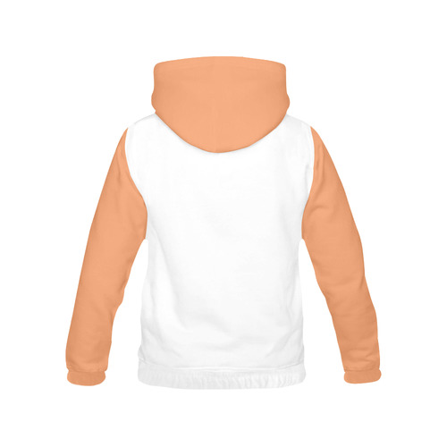 For Fox Sake - Front Design Orange Trim | All Over Print Hoodie for Women (USA Size) (Model H13)