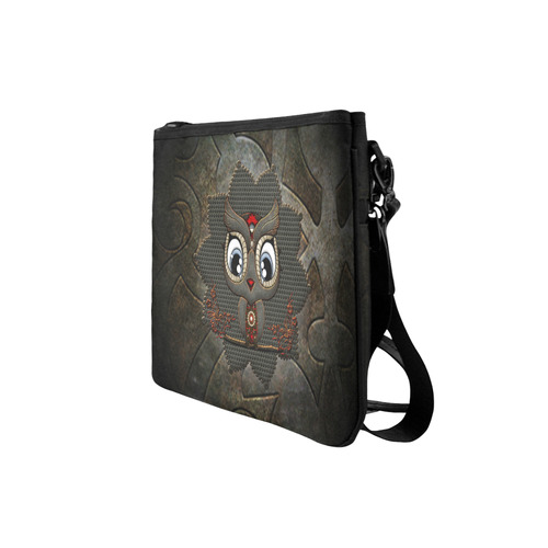 Funny steampunk owl Slim Clutch Bag (Model 1668)