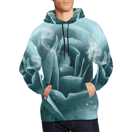 The blue rose All Over Print Hoodie for Men/Large Size (USA Size) (Model H13)