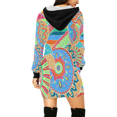 Fantasy Paisley Ornaments Pattern pastel white All Over Print Hoodie Mini Dress (Model H27)