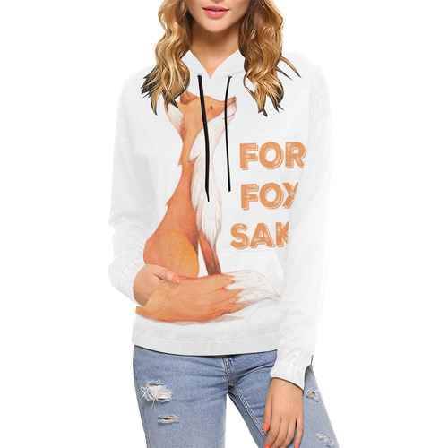 For Fox Sake - Front Design | All Over Print Hoodie for Women (USA Size) (Model H13)