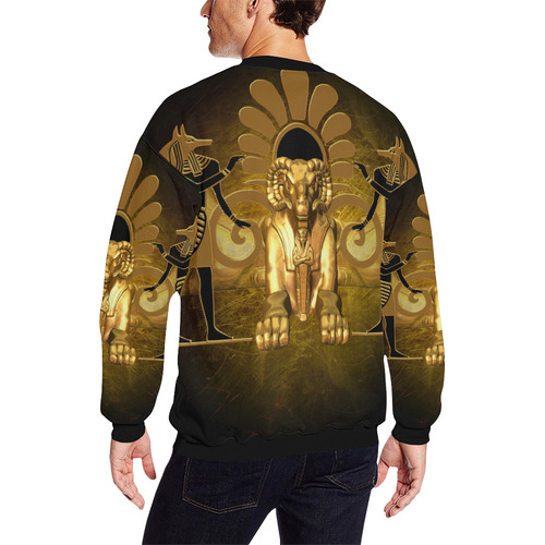 Anubis the egyptian god All Over Print Crewneck Sweatshirt for Men/Large (Model H18)