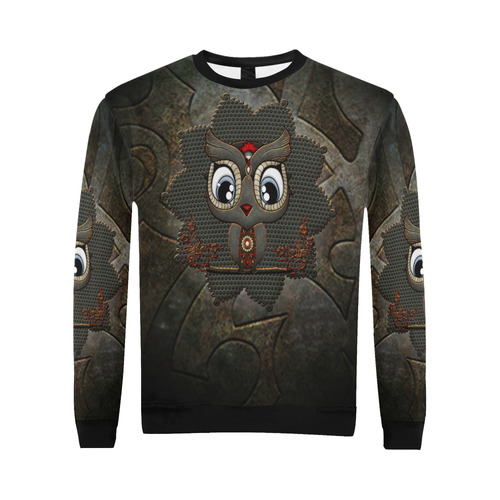 Funny steampunk owl All Over Print Crewneck Sweatshirt for Men (Model H18)