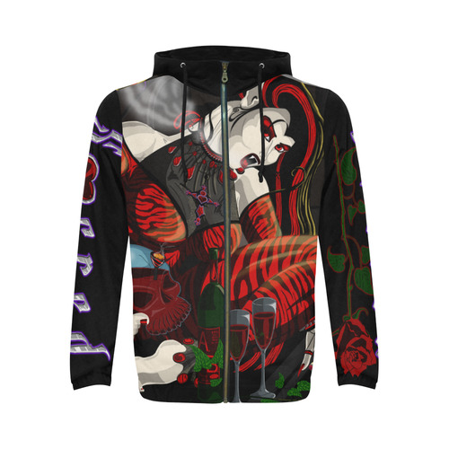 "Eternal Seduction II" All Over Print Hoodie All Over Print Full Zip Hoodie for Men (Model H14)