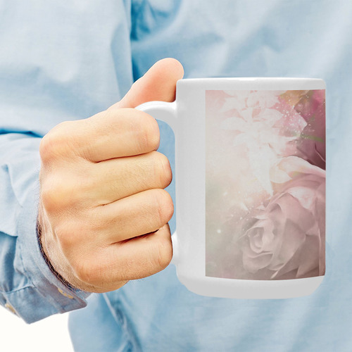 Beautiful soft roses Custom Ceramic Mug (15OZ)