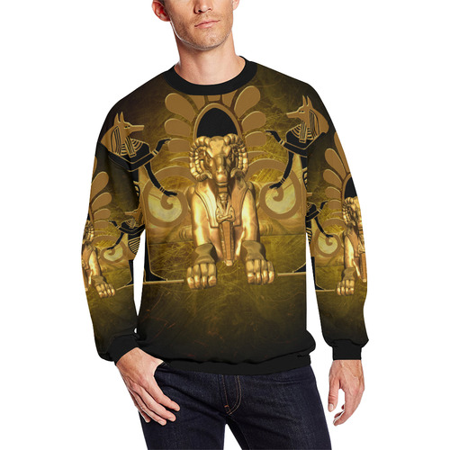 Anubis the egyptian god All Over Print Crewneck Sweatshirt for Men/Large (Model H18)