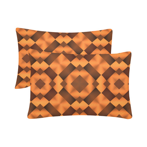 Geometric Pattern in Warm Tones Custom Pillow Case 20"x 30" (One Side) (Set of 2)