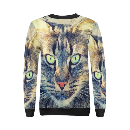 cat Simba All Over Print Crewneck Sweatshirt for Women (Model H18)