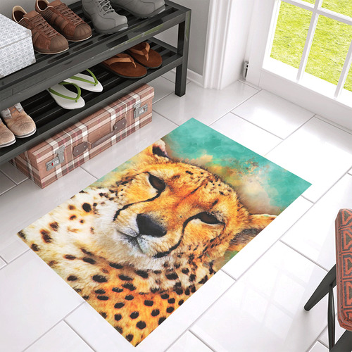 gepard leopard #gepard #leopard #cat Azalea Doormat 30" x 18" (Sponge Material)