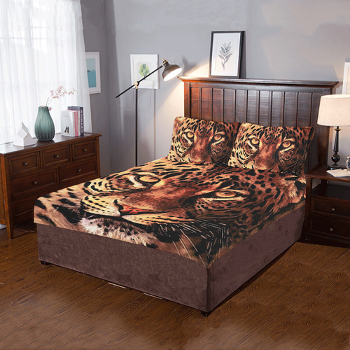 gepard leopard #gepard #leopard #cat 3-Piece Bedding Set