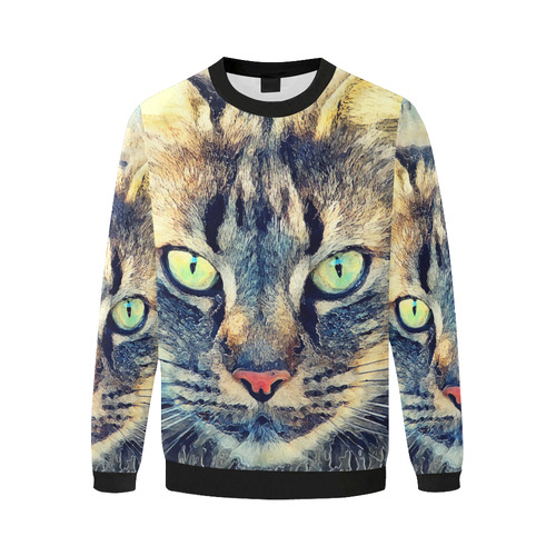 cat Simba Men's Oversized Fleece Crew Sweatshirt/Large Size(Model H18)