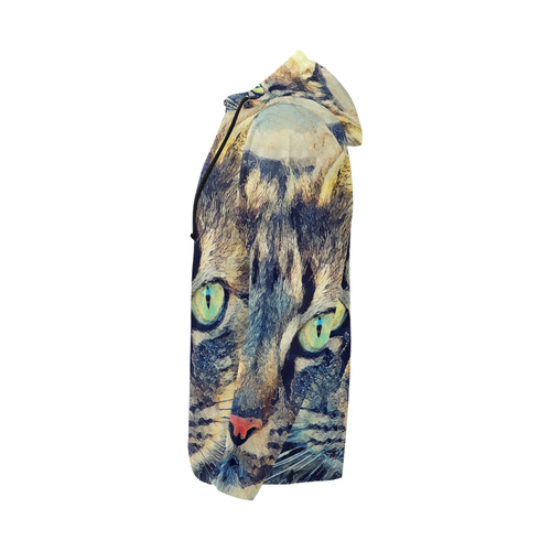 cat Simba All Over Print Full Zip Hoodie for Men/Large Size (Model H14)