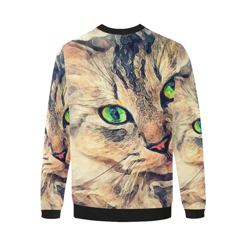 cat Pixie #cat #cats #kitty Men's Oversized Fleece Crew Sweatshirt/Large Size(Model H18)