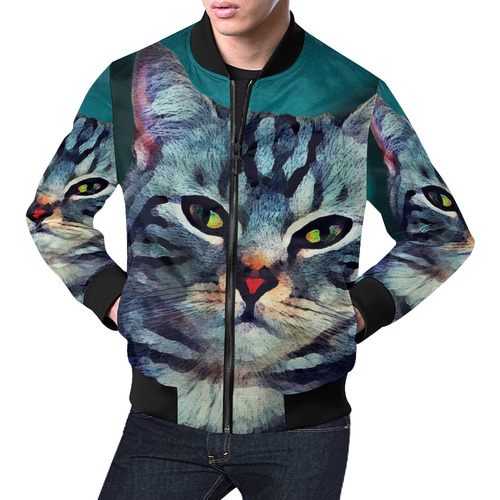 cat Bella #cat #cats #kitty All Over Print Bomber Jacket for Men (Model H19)