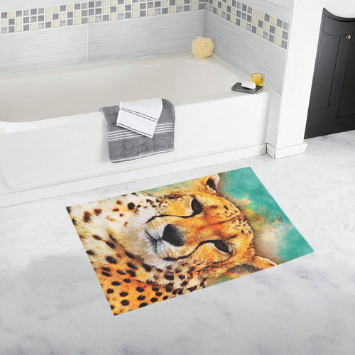 gepard leopard #gepard #leopard #cat Bath Rug 20''x 32''